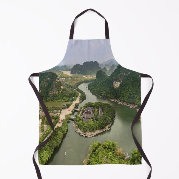 Item preview, Aerial Trang An Peaks - Ninh Binh, Vietnam | Epic Limestone Karst Drone Landscape Art designed and sold by Ross.A.Campbell.