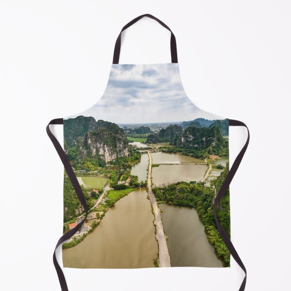 Item preview, Aerial Trang An Peaks - Ninh Binh, Vietnam | Epic Limestone Karst Drone Landscape Art designed and sold by Ross.A.Campbell.
