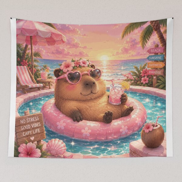 Item preview, Lazy Capybara Summer Art designed and sold by AureliasDesignStudio.