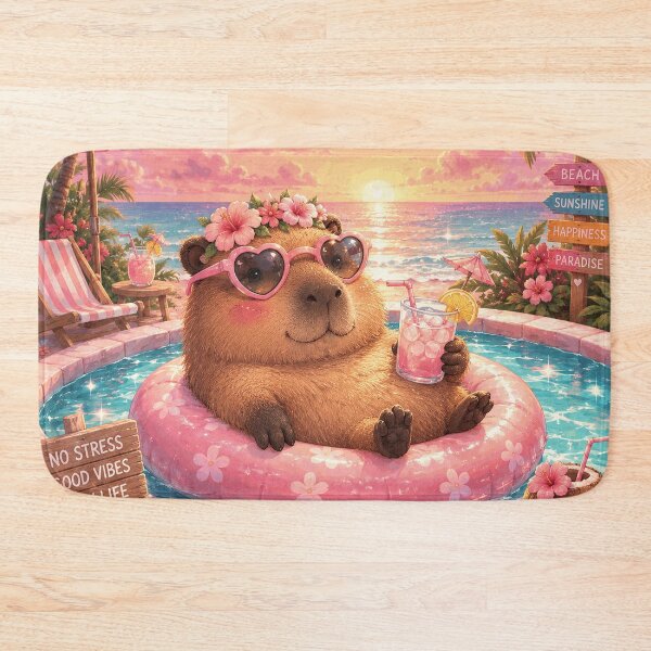 Item preview, Lazy Capybara Summer Art designed and sold by AureliasDesignStudio.