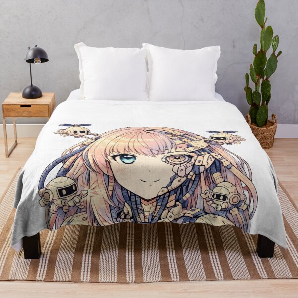 Item preview, Anime Girl Robot Cyberpunk Sci Fi Graphic designed and sold by SoftSproutstu.
