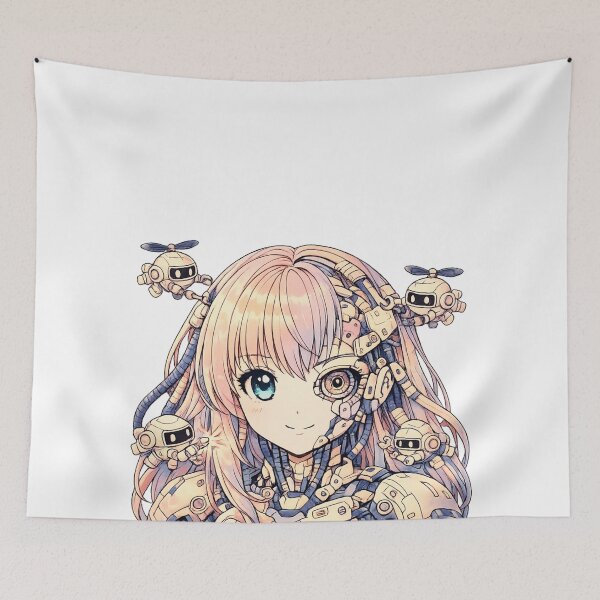 Item preview, Anime Girl Robot Cyberpunk Sci Fi Graphic designed and sold by SoftSproutstu.