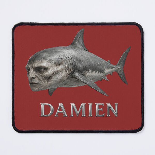 Item preview, Damien the Human-Faced Shark – Surreal Horror Creature designed and sold by Unreasonableart.