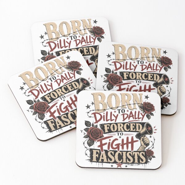 Item preview, Born To Dilly Dally Forced To Fight Fascists Shirt, Vintage Protest Tee, Punk Graphic Oversized Retro Activist T-Shirt designed and sold by omar ousalah.