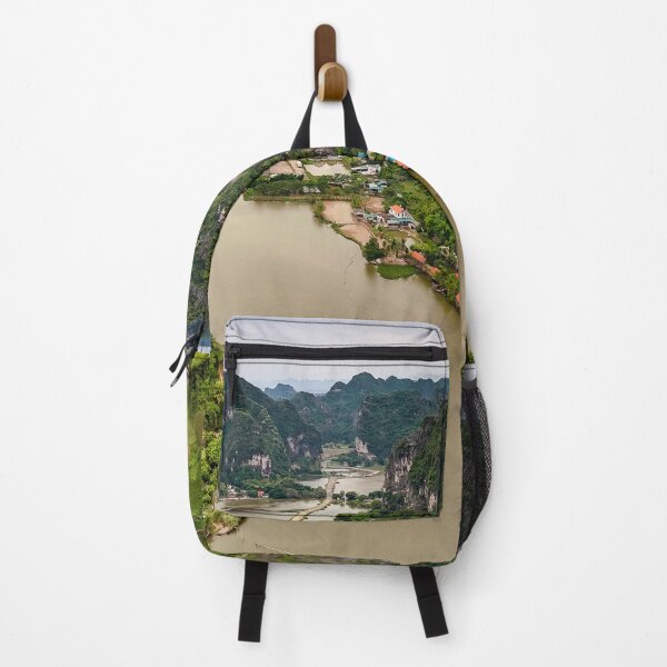 Item preview, Aerial Trang An Peaks - Ninh Binh, Vietnam | Epic Limestone Karst Drone Landscape Art designed and sold by Ross.A.Campbell.