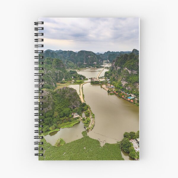 Item preview, Aerial Trang An Peaks - Ninh Binh, Vietnam | Epic Limestone Karst Drone Landscape Art designed and sold by Ross.A.Campbell.