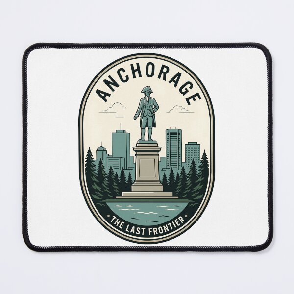 Item preview, Vintage Anchorage Alaska Captain Cook Statue Skyline designed and sold by k3rstman1.