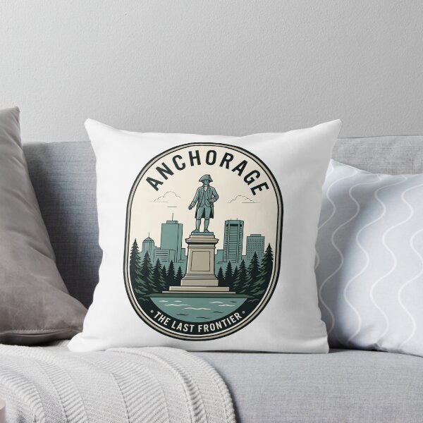 Item preview, Vintage Anchorage Alaska Captain Cook Statue Skyline designed and sold by k3rstman1.