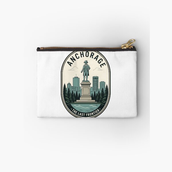 Item preview, Vintage Anchorage Alaska Captain Cook Statue Skyline designed and sold by k3rstman1.