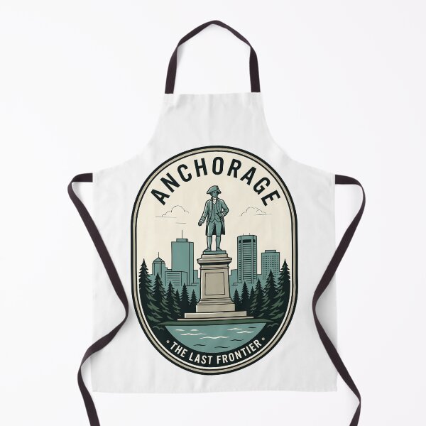 Item preview, Vintage Anchorage Alaska Captain Cook Statue Skyline designed and sold by k3rstman1.