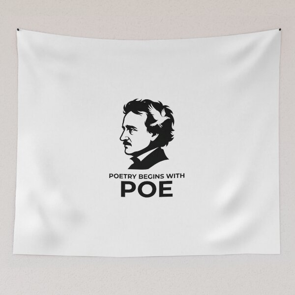 Item preview, Poetry Begins With Poe Edgar Allan Poe Silhouette Design designed and sold by Fenay Designs.