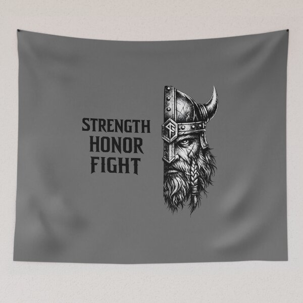 Item preview, Strength Honor Fight – Viking Warrior Design designed and sold by MarketWolf.