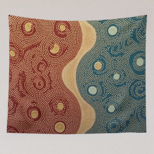 Item preview, Aboriginal Inspired Dot Art - Oceanic and Lava Vortices designed and sold by GrinGalore.
