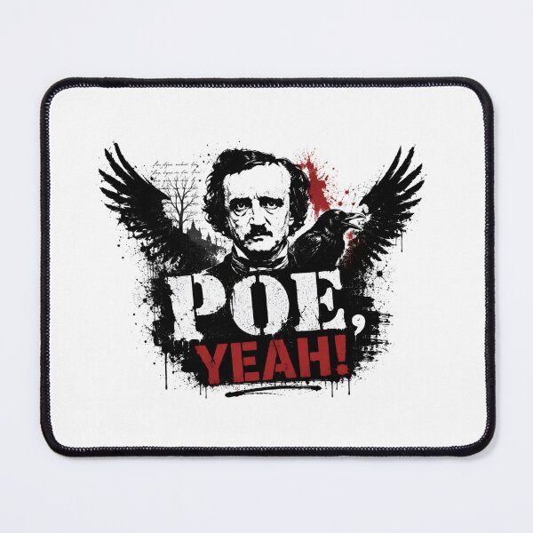 Item preview, Poe Yeah Edgar Allan Poe Grunge Raven Portrait designed and sold by Fenay Designs.