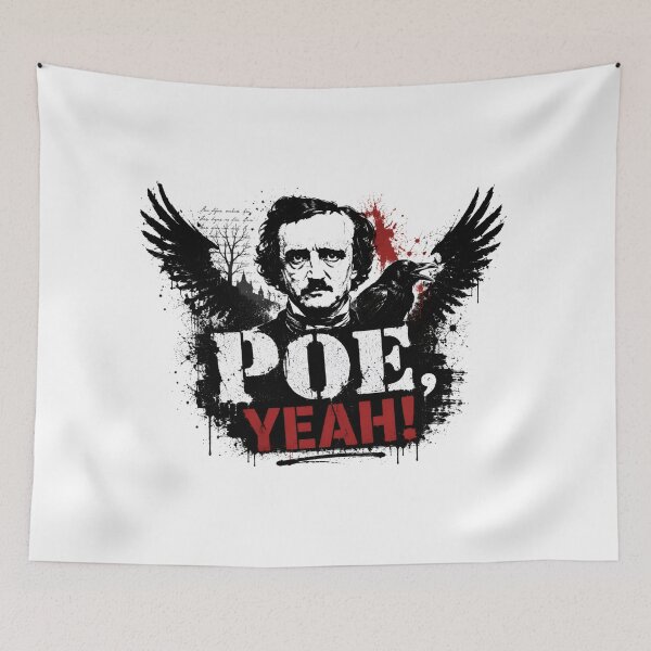Item preview, Poe Yeah Edgar Allan Poe Grunge Raven Portrait designed and sold by Fenay Designs.