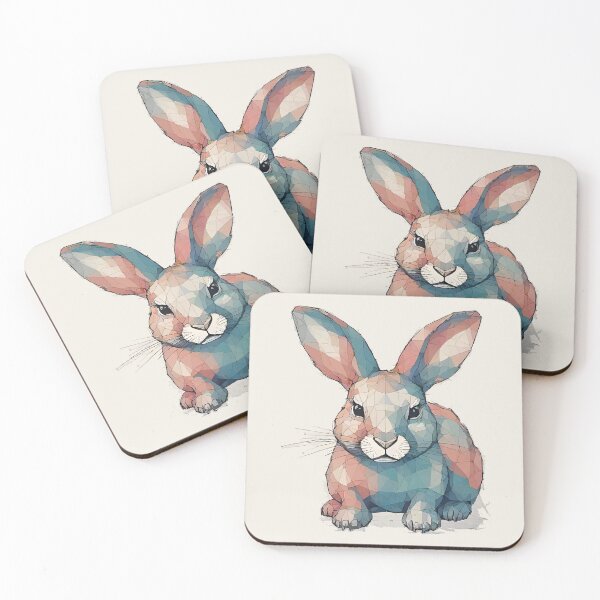 Item preview, Geometric Bunny – Modern Animal Art designed and sold by Tklezardesigns.