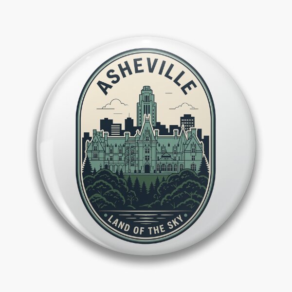 Item preview, Vintage Asheville North Carolina Skyline Travel Badge designed and sold by k3rstman1.