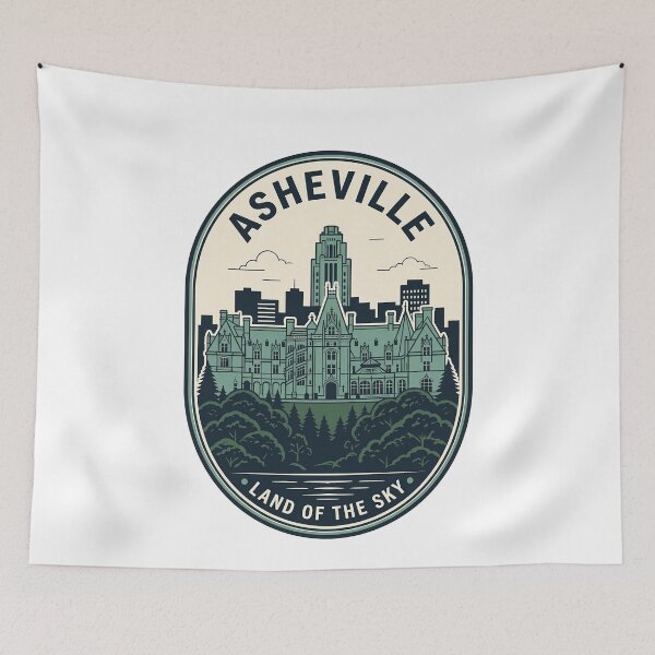 Item preview, Vintage Asheville North Carolina Skyline Travel Badge designed and sold by k3rstman1.