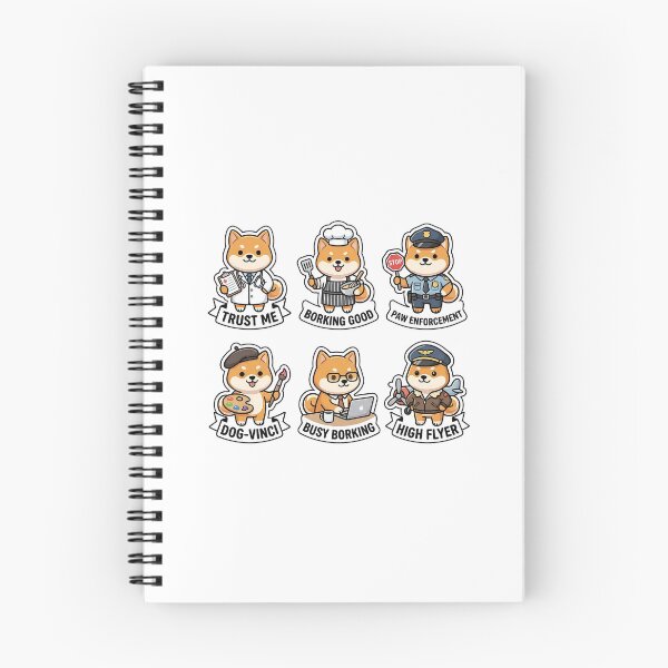 Item preview, Kawaii Shiba-Job Sticker Pack - Cute Shiba Inu & Career Puns designed and sold by SimpleP.