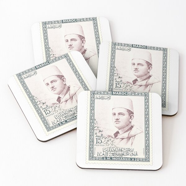 Item preview, Vintage Moroccan postage stamp featuring Mohammed V designed and sold by Stickimaison.
