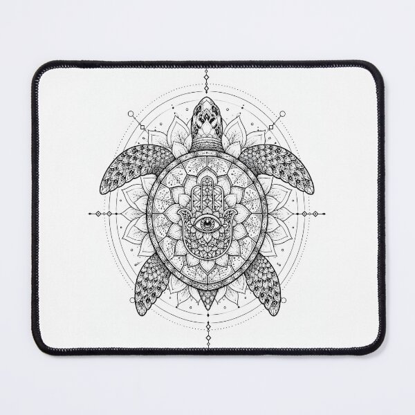 Item preview, Hamsa Turtle Mandala Spiritual Line Art designed and sold by suryabumblee.