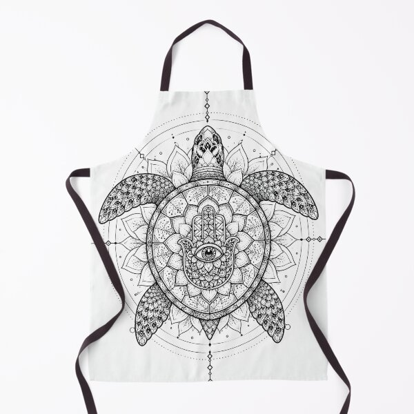 Item preview, Hamsa Turtle Mandala Spiritual Line Art designed and sold by suryabumblee.