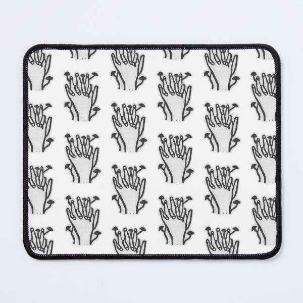 Item preview, Mushroom Intertwining Hands lino print designed and sold by zinesbyscout.