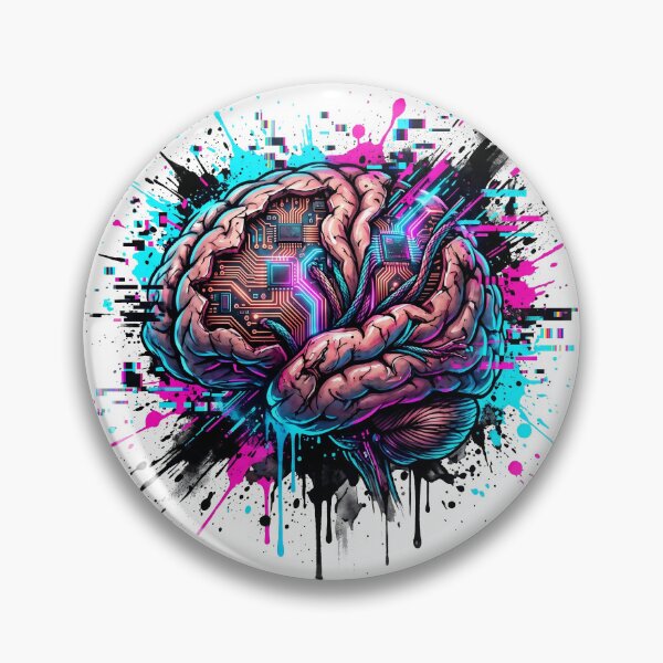Item preview, Neural Chaos: Cyborg Brain Art designed and sold by OnikaD art.