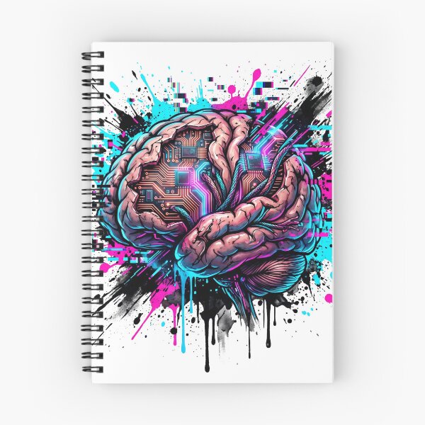 Item preview, Neural Chaos: Cyborg Brain Art designed and sold by OnikaD art.