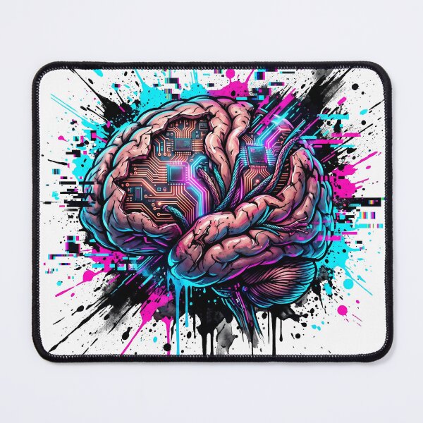 Item preview, Neural Chaos: Cyborg Brain Art designed and sold by OnikaD art.