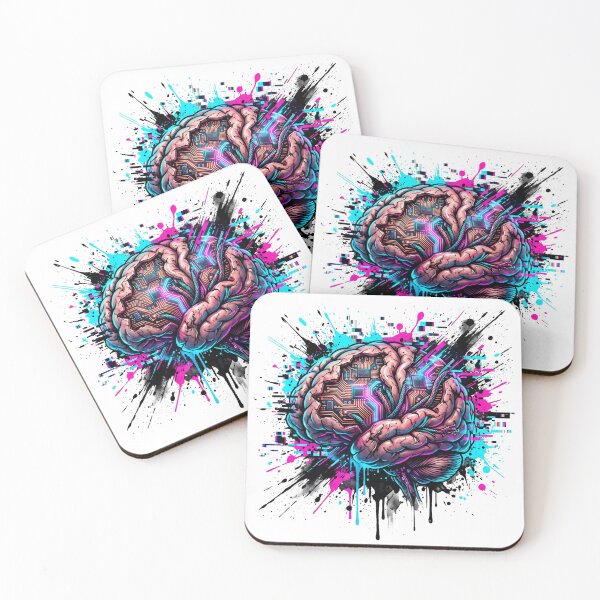 Item preview, Neural Chaos: Cyborg Brain Art designed and sold by OnikaD art.