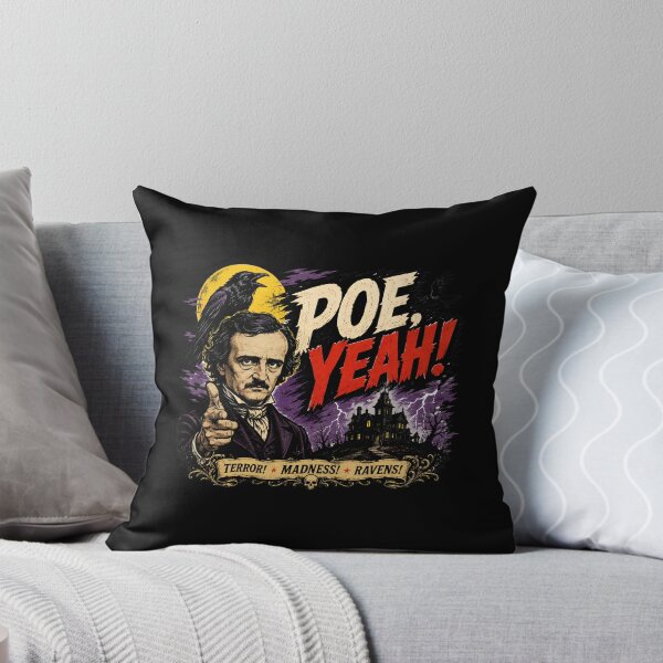 Item preview, Poe Yeah Edgar Allan Poe Terror Madness Ravens Retro Art designed and sold by Fenay Designs.