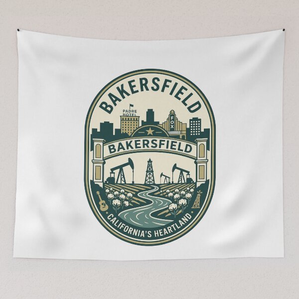 Item preview, Vintage Bakersfield California Heartland Travel Emblem designed and sold by k3rstman1.