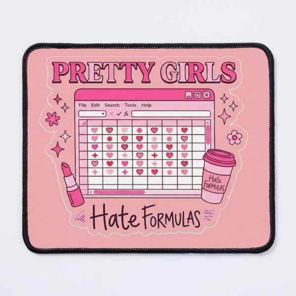 Item preview, Pretty Girls Hate Formulas – Cute Pink Office Humor T-Shirt designed and sold by @SHINTOSARTSTORE.