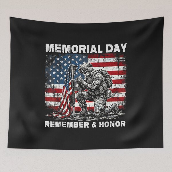 Item preview, memorial day remember and honor patriotic us flag military  designed and sold by DonaldMcCullum.