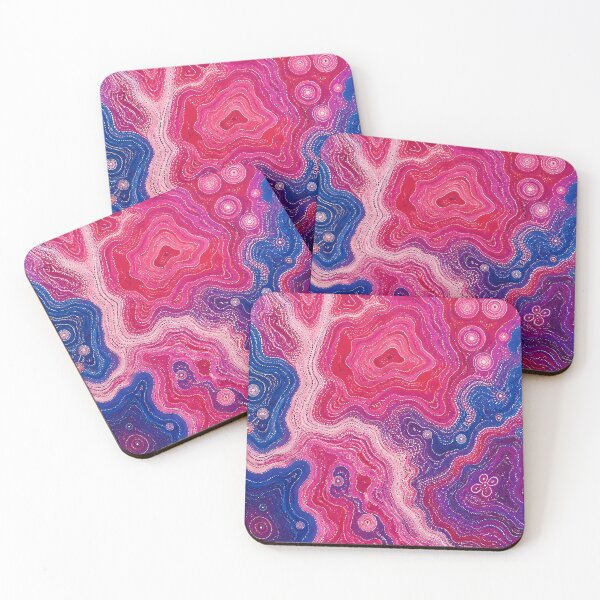 Item preview, Aboriginal Inspired Dot Art - Scarlet Pink Paths designed and sold by GrinGalore.