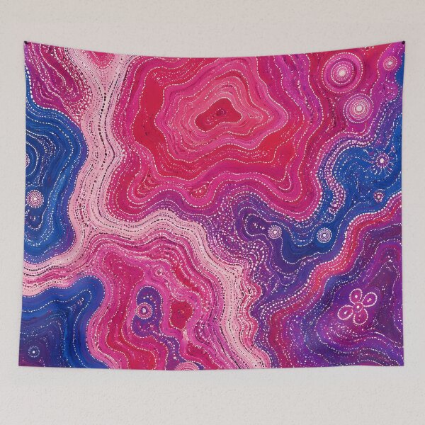Item preview, Aboriginal Inspired Dot Art - Scarlet Pink Paths designed and sold by GrinGalore.