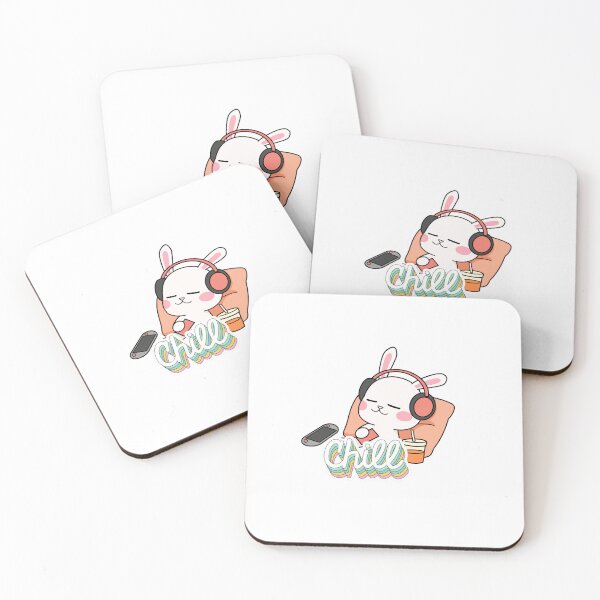 Item preview, Chill Bunny Listening Music Cute Kawaii Aesthetic Design  designed and sold by Palette _Vibes.