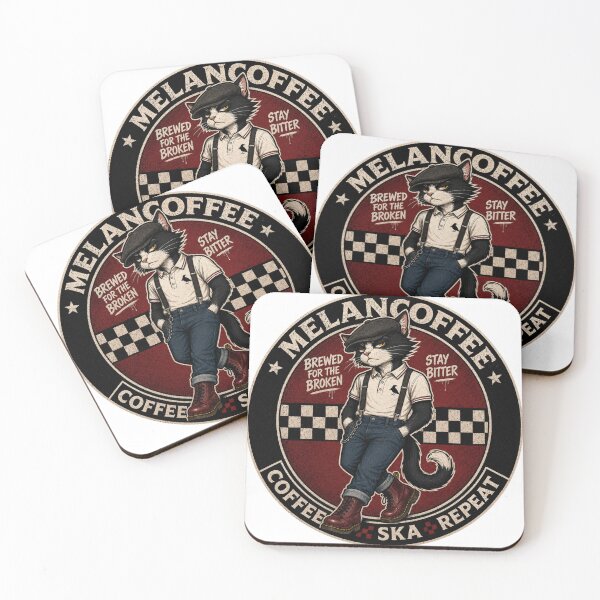 Item preview, Melancoffee- cat- coffee- ska - repeat logo style  designed and sold by DravensApparel.
