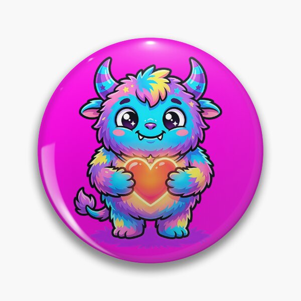 Item preview, Cute Love Monster – Neon Heart Creature 2 designed and sold by RH Design Lab.
