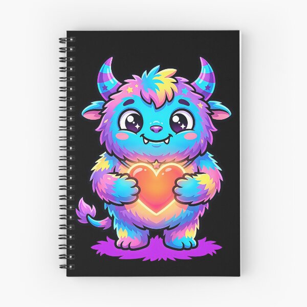 Item preview, Cute Love Monster – Neon Heart Creature 2 designed and sold by RH Design Lab.