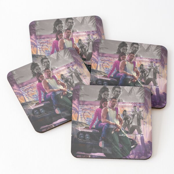 Item preview, GTA 6 Lucia & Jason - Vice City Industrial Graphic Art designed and sold by Shopunte.