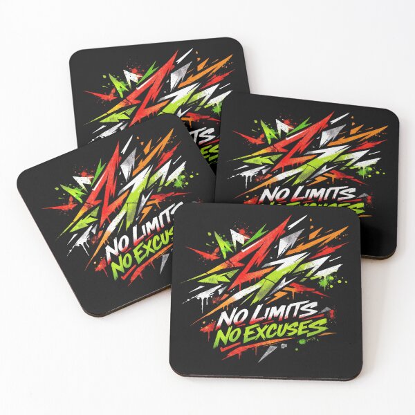 Item preview, T-Shirt - Sticker - No Limits No Excuses Graffiti-Inspired Motivational Design designed and sold by ForeverPrintsOK.