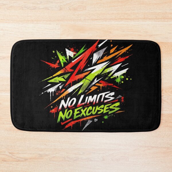 Item preview, T-Shirt - Sticker - No Limits No Excuses Graffiti-Inspired Motivational Design designed and sold by ForeverPrintsOK.