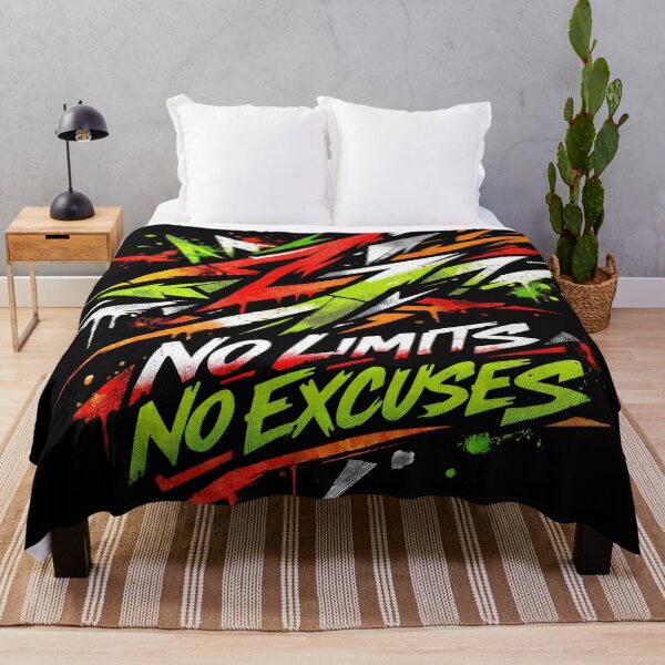 Item preview, T-Shirt - Sticker - No Limits No Excuses Graffiti-Inspired Motivational Design designed and sold by ForeverPrintsOK.