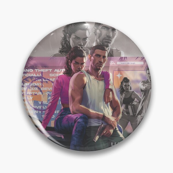 Item preview, GTA 6 Lucia & Jason - Vice City Industrial Graphic Art designed and sold by Shopunte.