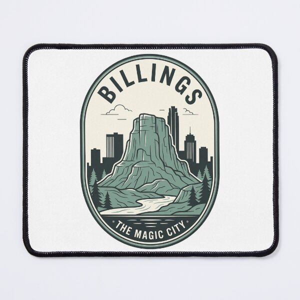 Item preview, Billings Montana Magic City Retro Skyline Badge designed and sold by k3rstman1.