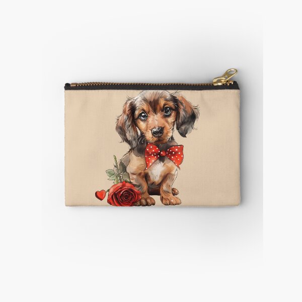 Item preview, Adorable Dachshund Puppy With Red Rose designed and sold by Erika Kaisersot.