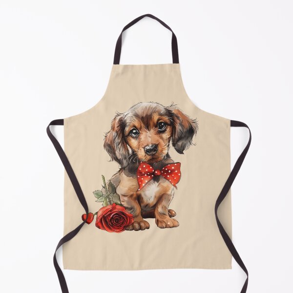 Item preview, Adorable Dachshund Puppy With Red Rose designed and sold by Erika Kaisersot.