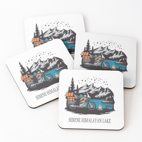 Item preview, Serene Himalayan Lake Indian Motorcycle Camping Adventure Retro Travel designed and sold by Globalcitytees.